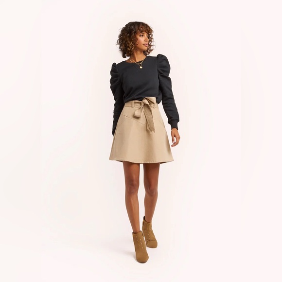 Rebecca Minkoff Stacy Belted Linen & Cotton Mini Skirt - Picture 1 of 8